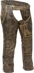 Milwaukee Leather Men's Distressed Thermal Lined Chaps (Distressed Brown, Large)