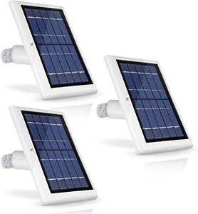 Wasserstein Solar Panel Compatible with Spotlight Cam Plus/Pro and Stick Up Cam Battery - Includes Barrel Plug with USB C Adaptor - 2W 5V Charging (3 Pack, White)