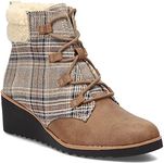 LifeStride Women's Zone Ankle Boot, Brown Plaid, 8.5 Wide