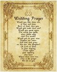 Wedding Prayer- Love Poem Wall Art - Vintage Wall Decor -Celebrate love's journey with Distressed Parchment Print For Home-Bedroom Decor, Expressive Gift for Newlyweds, & Spouses, Unframed- 11x14"