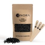 ENORA Activated Charcoal Hard Wax Beans Depilatory Stripless Wax & Painless| Used For Upper Lips, Arms, Legs, Full Body,Bikini |Smooth Skin| (400 Gram, ACTIVATED CHARCOAL)