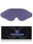 Sleep Mask,Eye Mask for Sleeping,100% Blackout for Light Sleep Mask for Women Men 3D Contoured Cup Soft Adjustable Strap with Non-pressure Washable Comfortable and Breathable