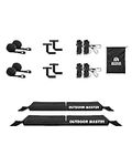 Universal Car Soft Roof Rack Pads, Car Rack for Kayak Surfboard SUP Canoe Include 4 Heavy Duty Tie Down Straps, 4 Tie Down Rope, 4 Quick Loop Strap and Storage Bag