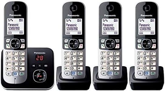 Panasonic KX-TG6824GB - Teléfono (120 entradas, LCD, 103 x 65 Pixeles, Monocromo, 107 x 77 x 86 mm, 46 x 160 x 30 mm) [Importado de Alemania] [versión importada]