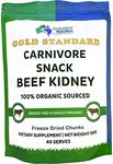 Grassland Nutrition Organic Kidney Freeze Dried Chunks (High in Selenium, B12, DAO) — Supports Kidney, Urinary, Thyroid, Histamine Health (120g)