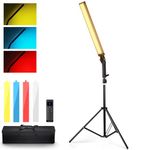 NEEWER Upgraded LED Video Light Stick & 2.4G Remote Kit, Handheld Dimmable 3200K-5600K CRI97+ Video Lighting with Stands/Filters/Carry Bag for YouTube Video Recording Photography Gaming, BH20B