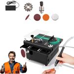 Mini Multifunctional Table Saw, 2025 New Desktop Electric Saw Cutter, Portable Liftable for Wood Cutting, 16MM Adjustable Cutting Depth, 7 Speed Adjustable Power Supply (Sanding kit)