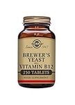 Solgar Brewer's Yeast with Vitamin B12 Tablets - Rich source of protein, vitamins, minerals and acids - Healthy nervous system - Vegan,250 Count (Pack of 1)