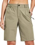 FitsT4 Women's Lightweight Hiking Shorts Quick Dry Cargo Shorts Sun Protection Water Resistant with Multi Pockets Sage Green Size L