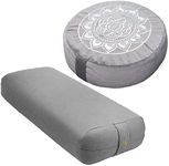 Florensi Yoga & Meditation Bundle | Grey Meditation Cushion & Grey Yoga Bolster