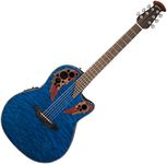 Ovation CE44P-8TQ Acoustic-Electric Guitar, Trans Blue Quilt Maple