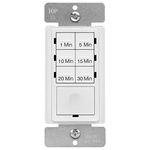 Enerlites HET06A In-Wall Countdown Timer Switch for Fan Vent Control 1,5,10,15,20,30 Minutes, LED Night Light, NEUTRAL REQUIRED, White, UL Listed