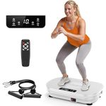 FEIERDUN Vibration Plate Exercise Machine, Vibration Plate for Lymphatic Drainage, Power Plate Vibration Platform for Weight Loss, Toning & Wellness-White