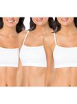 Fruit of the Loom Women's Cotton Pullover Sport Bra (Pack of 3), White/White/White, 38