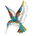 Colourful Wall Art Metal Hummingbird - 62634, Living Room