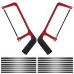 2 Pack Professional Small Hacksaw, Cutting Junior Hack Saw Heavy Duty Mini Hacksaw with 20 Exchangeable Blades for Plastic PVC Pipe Tile and Wood Cutting