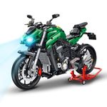 JummpBunny Technic Motorcycle Building Block Set, 1:5 Scale Replica, 2000+ Pieces of Bricks, Large Motorbike Model, Ideal STEM Gift for Kids, Teens, Adults