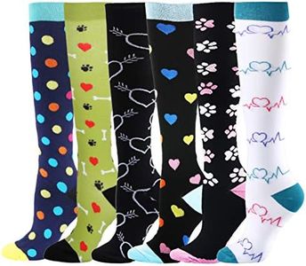 YOLIX Compression Socks Women & Men - 1/4/6 Pairs Graduated Stockings Best for Running, Medical, Athletic, Pregnancy, Travel