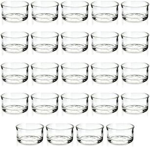 Juvale 24 Pack Glass Tealight Candle Holders 1x2, for Weddings, Table Centerpieces, Parties, Home Decor