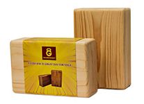 The Gym Bucket Yoga Wooden Block, Yoga Pilates Brick, Yoga Support for Decent Poses (Solid) (2 PC YOGA BLOCKS)