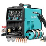 bestarc 215Amp MIG Welder, 110V 220V Gas MIG/Flux Core MIG/Stick/Lift TIG/Spool Gun/Spot Welding 6 IN 1 Aluminum Welding Machine, IGBT Multiprocess bestarc Welder with Synergy, Spool Gun Compatible