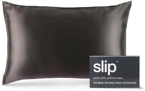SLIP Queen Silk Pillow Cases - 100% Pure 22 Momme Mulberry Silk Pillowcase for Hair and Skin - Queen Size Standard Pillow Case - Anti-Aging, Anti-BedHead, Anti-Sleep Crease, Charcoal (20" x 30")