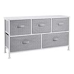 Amazon Basics Extra Wide Fabric 5-Drawer Storage Organizer Unit for Closet, White