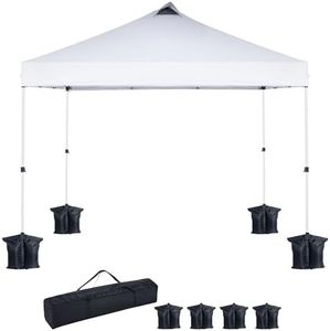 CDEN Gazebos Pop Up Canopy Tent, 10x10 Sun Shelter & Party Shade, UPF 50+ Portable Event Tent with Roller Carry Bag, Sturdy Steel Frame for Outdoor, Pool, Garden (No Sidewalls)