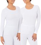 Fruit of the Loom Women's Micro Waffle Premium Thermal Underwear Tee Shirt, White/White, X-Large
