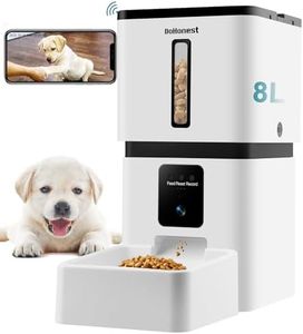 DoHonest Automatic Dog Feeder with Camera - 5G WiFi Easy Setup 8L Motion Detection Smart Cat Food Dispenser 1080P HD Video Recording 2-Way Audio Timed Pet Feeder App Control Night Vision