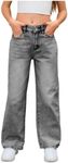 MakeMeChic Girl's Baggy Straight Le