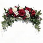 SZSYLM Wedding Arch Flowers, Rose Decorative Floral Swag for Lintel, 30Inch Artificial Greenery Eucalyptus Leaves Flower for Door Window Home Decoration