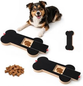 Dog Scratch Board with Treat Box, Dog Nail File Scratch Pad for Paw Grooming, Non-Slip Wooden Nail Trimmer Alternative (Black2)
