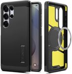 Spigen Tough Armor (Ai) MagFit Designed for Galaxy S25 Ultra Case [Kickstand] [Fast Wireless Charging] (2025) - Black