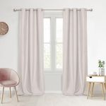 Sherwood Home 100% Faux Linen Material Blockout Eyelet Curtain Style Pair of Curtains Effectively Blocks Out Unwanted Light Luxurious and Versatile Easy to Install Suit Any Room - Porcelain (90x223cm)