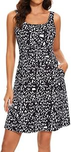Women’s UPF 50+ Tank Dress A-Line with Pockets Breathable Quick Dry Sun Protection for Hiking Camping Beach Outdoors