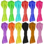 Ewparts 12 Color Elastic Band for Sewing 1/4 inch Sewing Elastic Flat Fabric Tape Elastic Bands for Mask Sewing 6mm Elastic Cord String for Kid Dress Hairband Color Stretch String Elastic Sewing