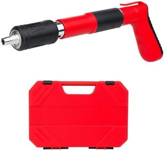 SONEE Concrete Nail Gun Kit, 5 Speed Adjustable Manual Nail Gun for Concrete, Woodworking Decoration Nailer Gun, Wall Fastening Tool (Red)