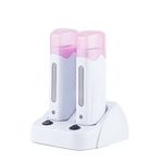 LIARTY Portable Wax Warmer Hair Removal, Double Electric Depilatory Roll On Wax Heater Roller Waxing Machine for Travel & At-home Waxing & SPA