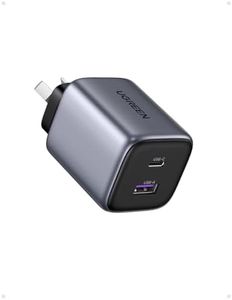 UGREEN USB C Charger 35W Nexode 2 Ports GaN II Fast Charging Block, PD3.0 Compact Power Adapter AU Plug for iPhone 16 Pro Max/15/14/13, iPad, MacBook Air, Galaxy S25 Ultra/S24/S23 (PPS 25W), Pixel 9