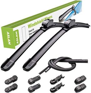ASLAM Windshield Wipers All-Season Blade Type-M 24"+19", Multifunctional Adapters and Refills Replaceable, Double Service Life(set of 2)