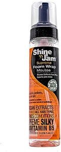 Ampro Shine-n-Jam Supreme Hold Foam Wrap Mousse - Fortified with Silk Proteins - Gives Your Styles Definition - Alcohol-Free Formula Conditions Hair with Provitamin B and African Extracts - 8 oz