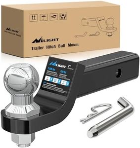 Nilight Trailer Hitch Ball Mount with 2-Inch Trailer Ball & 5/8" Hitch Pin Clip Fits 2-Inch Receiver 7500 lbs 2" Drop