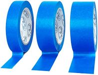 PinStone 3 Pack Blue Painters Tape 1 inch, 1.4 inch, 2 inch x 60 Yards | Multi-Surface Masking Tape for Wall Painting, Labeling, Home, Office, Crafts | UV Resistant, 21 Day No Residue, Sharp Edge Line