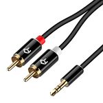 Rankie 3.5 mm to 2-Male RCA Adapter Cable, 1.8 m / 6 Feet