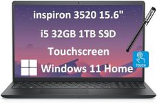 Dell Inspiron 15 3520 (2024) Business Laptop (15.6" FHD Touchscreen IPS, Intel Core i5-1155G7, 32GB RAM, 1TB SSD) Numeric Keypad, Narrow-Bezel, Webcam, Inspiron 3000, Win 11 Home, Carbon Black