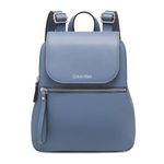 Calvin Klein Reyna Novelty Key Item Flap Backpack, Flint Stone Blue, One Size