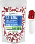 Capsules Express- Size 3 Clear Red and White Empty Gelatin Capsules- Pure Gelatin Pill Capsule - DIY Powder Filling (500)