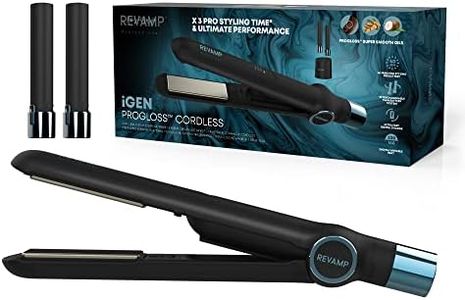 REVAMP iGen Cordless Ceramic Hair Straightener - Cordless Hair Straighteners, Battery Powered Travel Straightener with Flight Safe Mode, Portable Straighteners for Straight, Curl & Wavy Styles