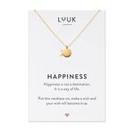 LUUK LIFESTYLE Stainless steel 20” necklace with Fish | Whale pendant and HAPPINESS gift card, travel lucky charm, adjustable chain, gift for women, girl, Valentine's Day, Christmas, layer style, gold